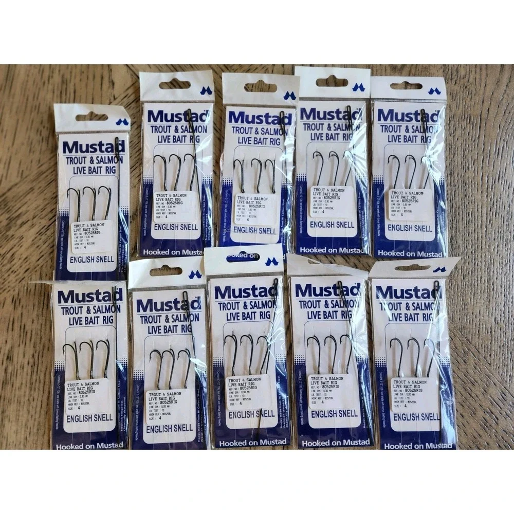 Mustad Live Bait Rig Size 4 New Lot Of 10 Pkgs Mullet Rigs Snakehead Lures Fish